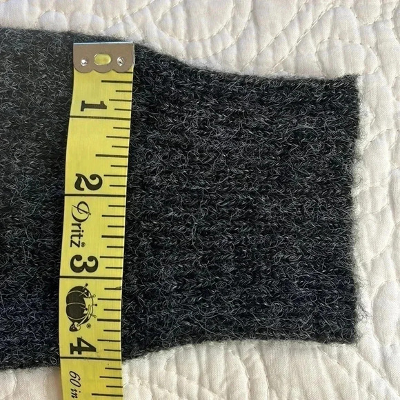 Wool Blend Sweater Womens Large Gray Cropped Cottagecore Cozy Feminine Ruffle - Picture 13 of 16